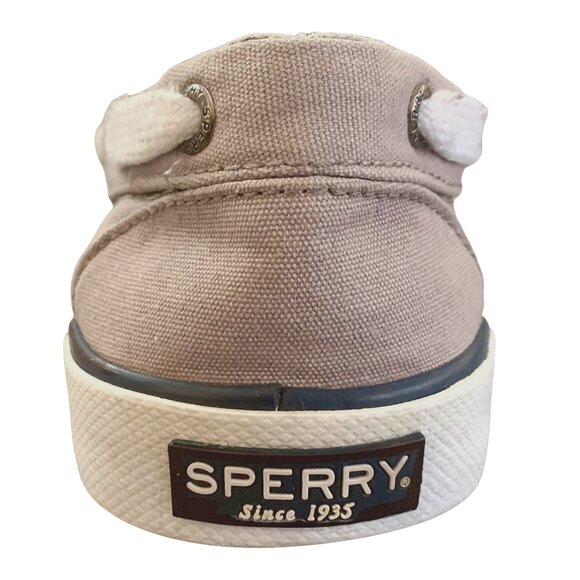 Sperry Top Sider Pier Boat Gray Nautical Canvas Shoes Size 6 Preppy Old Money - Picture 8 of 10